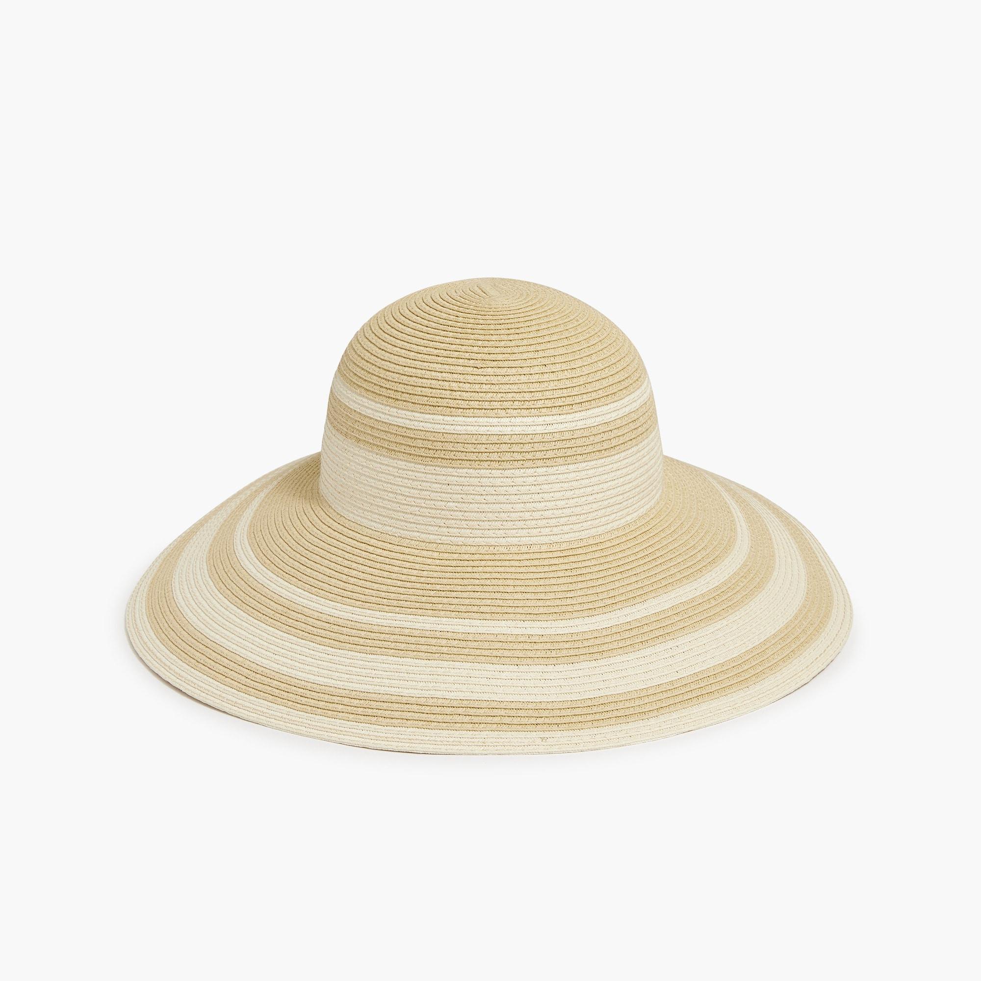 Striped straw floppy hat Product Image