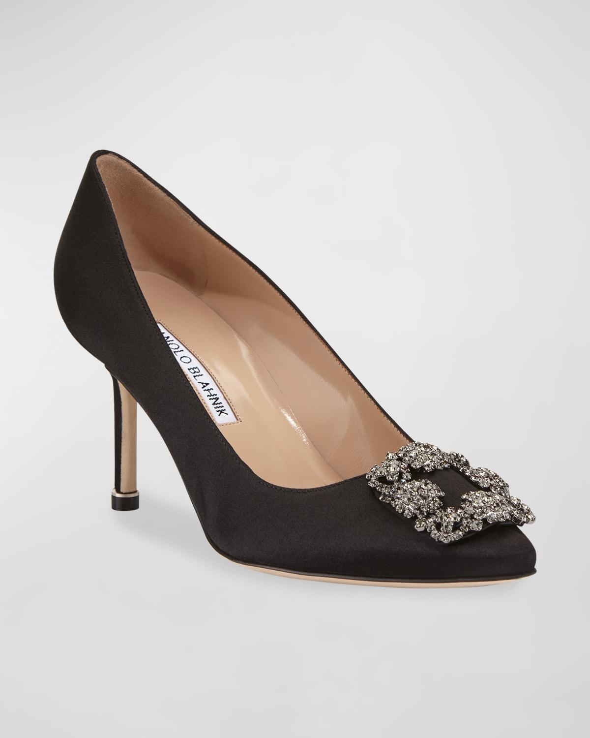 Womens Hangisi 70MM Crystal-Embellished Satin Pumps Product Image