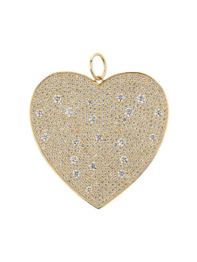 Womens 14K Yellow Gold & 3.9 TCW Diamond Heart Pendant Product Image