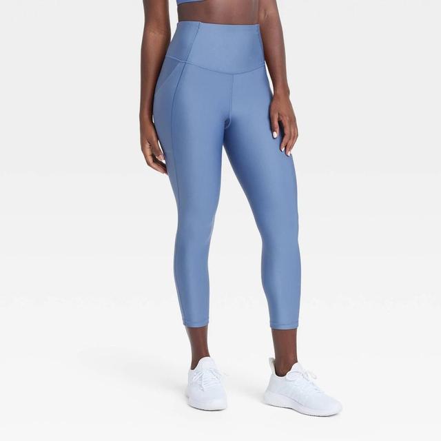 Womens Effortless Support High-Rise Pocketed Capri Leggings - All In Motion Blue XL Product Image