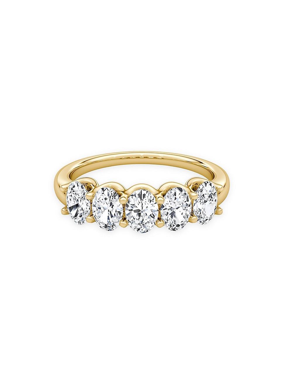 Womens Eternity Bands 14K Gold & 1.25 TCW Lab-Grown Diamond Five-Stone Oval Band Product Image