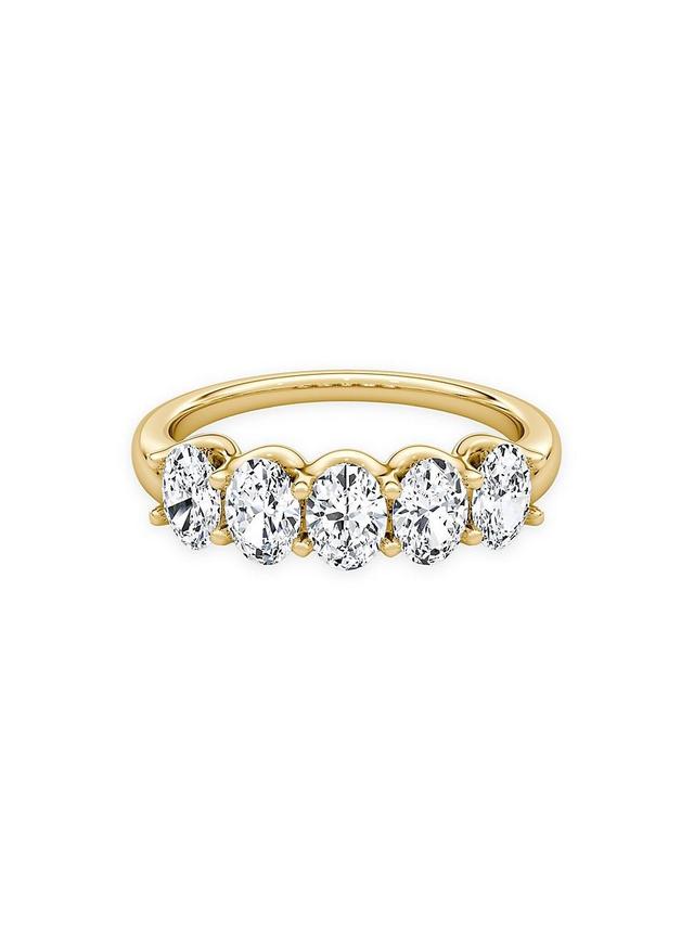 Womens Eternity Bands 14K Gold & 1.25 TCW Lab-Grown Diamond Five-Stone Oval Band Product Image