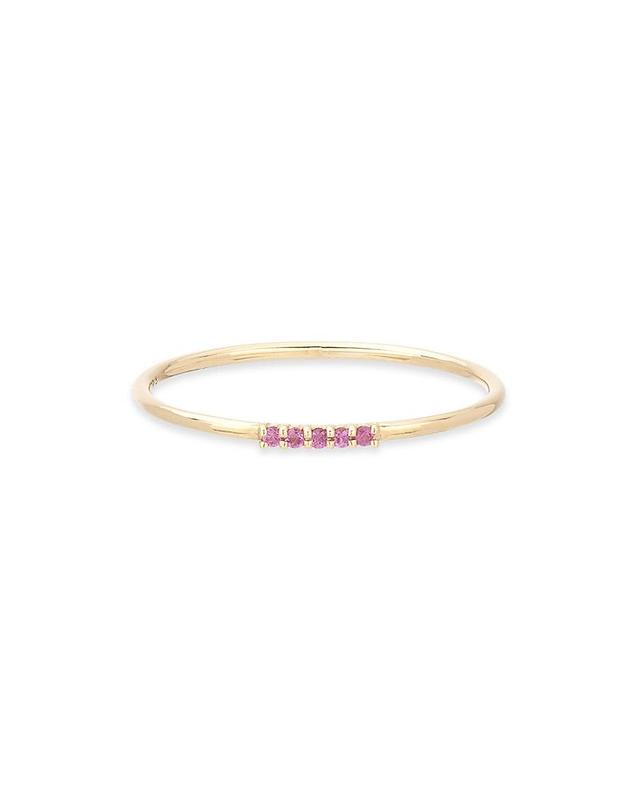 Adina Reyter 14K Yellow Gold Pink Sapphire Stack Ring - 7 - 7 - Female Product Image