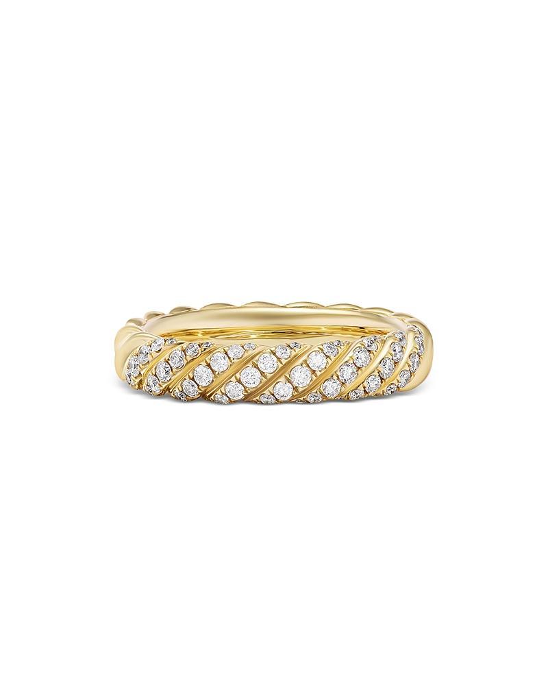 Womens Sculpted Cable Band Ring In 18K Yellow Gold Product Image