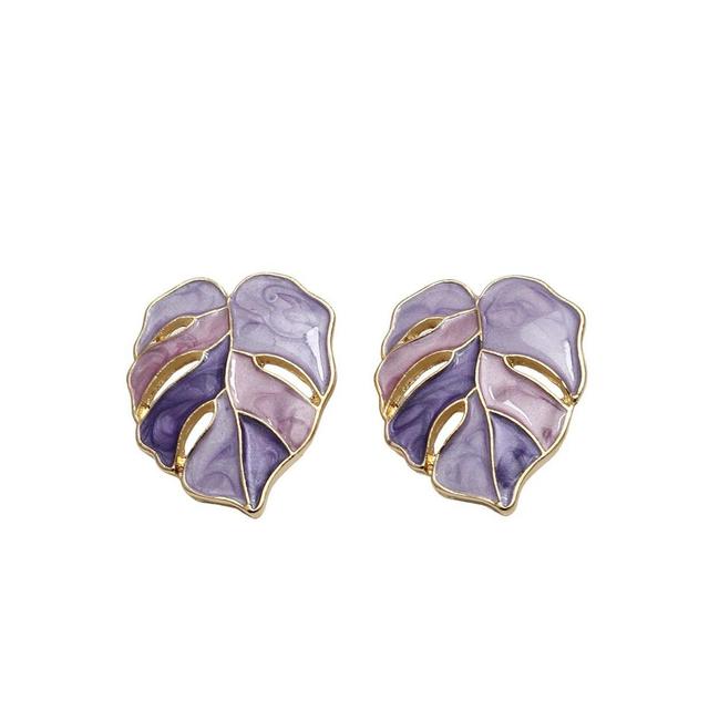 Sohi Womens Leaf Stud Earrings Product Image