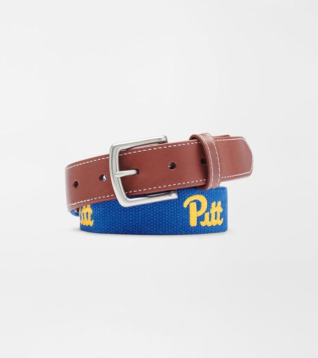 Peter Millar Mens University of Pittsburgh Belt | Color: Blue | Size: 42 | Pitt Product Image