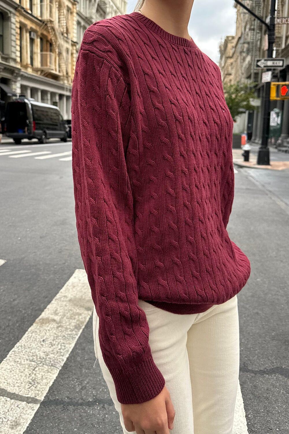 Brianna Cotton Cable Knit Sweater Product Image