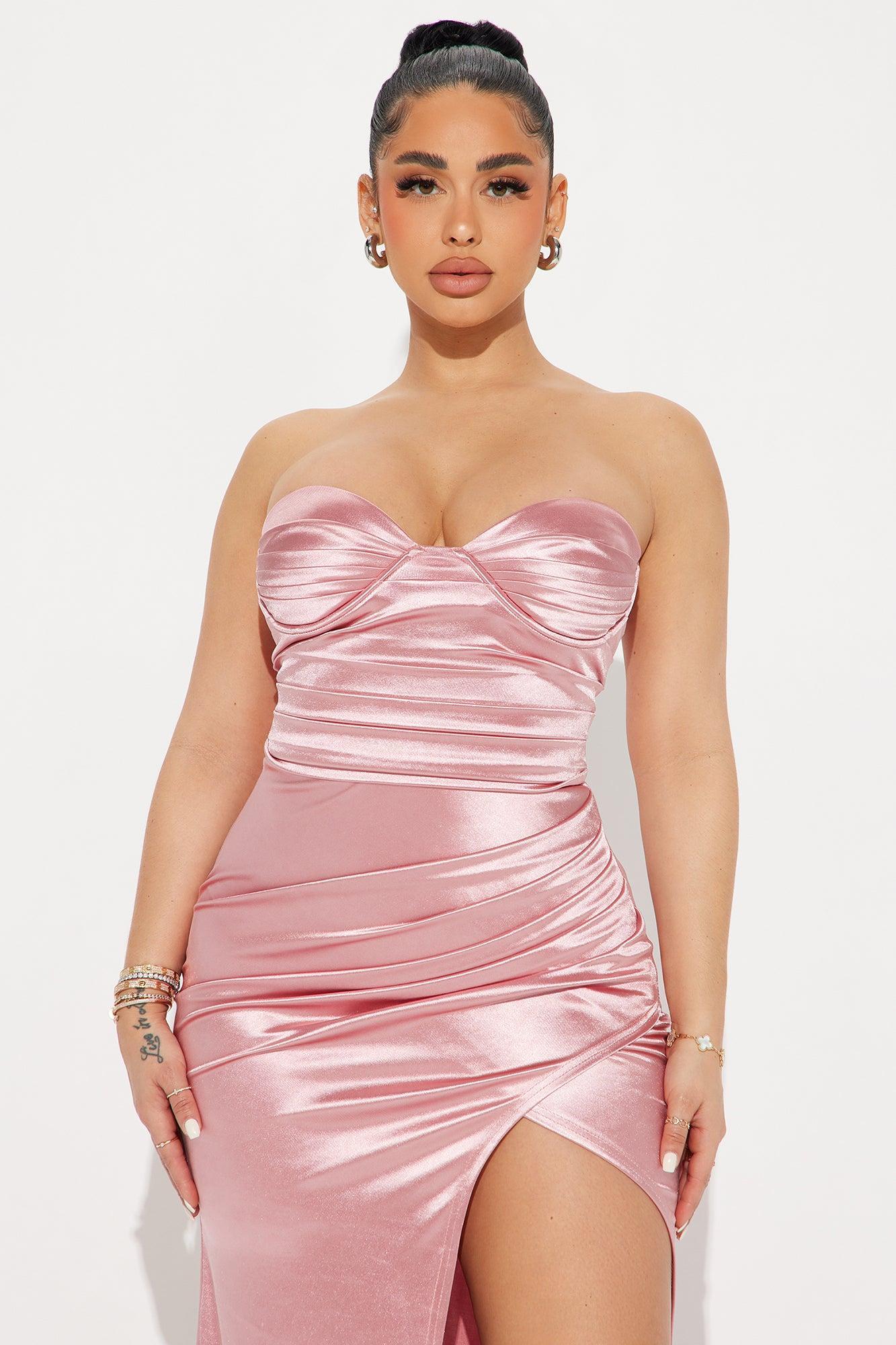 Jackie Satin Gown - Pink Product Image