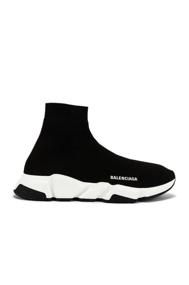 Balenciaga Speed Light Knit Sneaker in Black & White - Black. Size 40 (also in ). Product Image