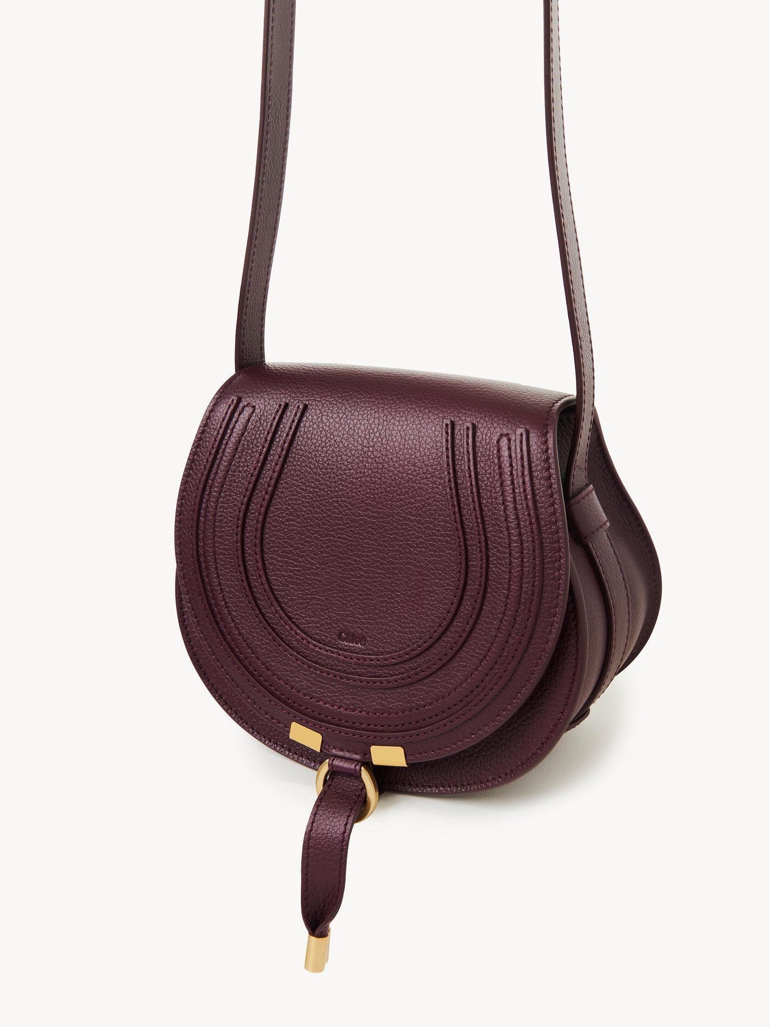 Small Marcie saddle bag in grained leather Product Image