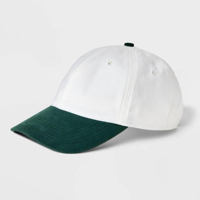 Mens Cotton 6-Panel Baseball Hat - Goodfellow & Co White Product Image