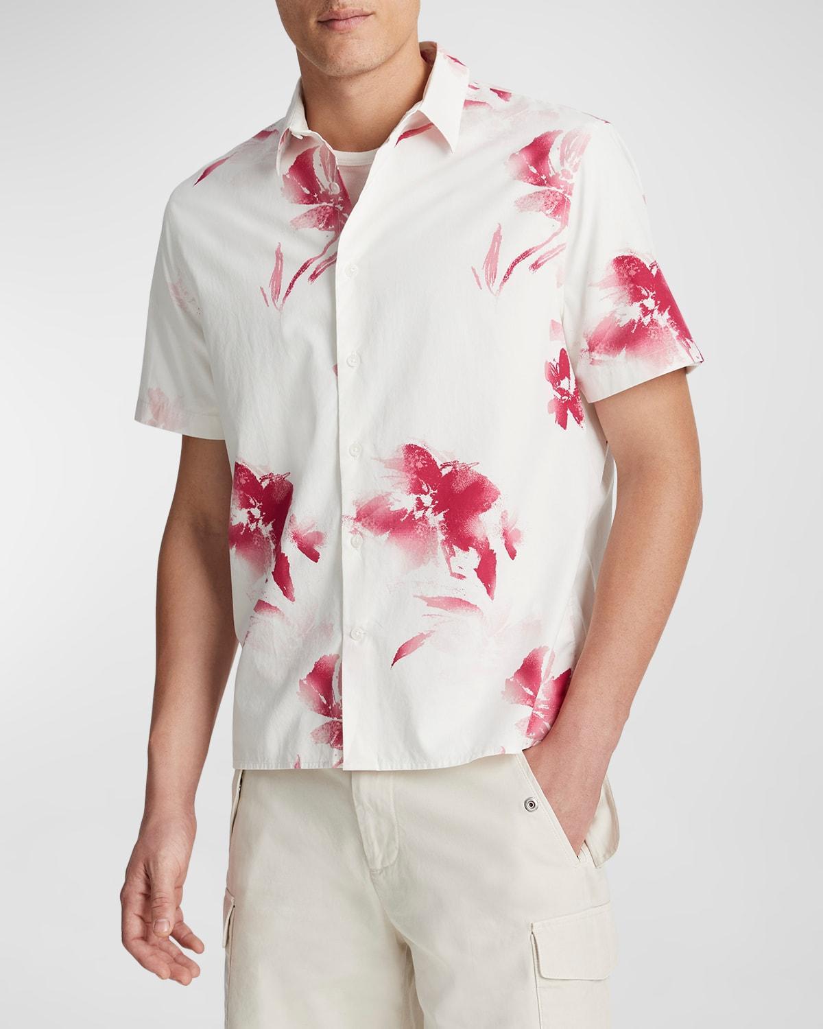 Mens Faded Floral Buton-Front Shirt Product Image