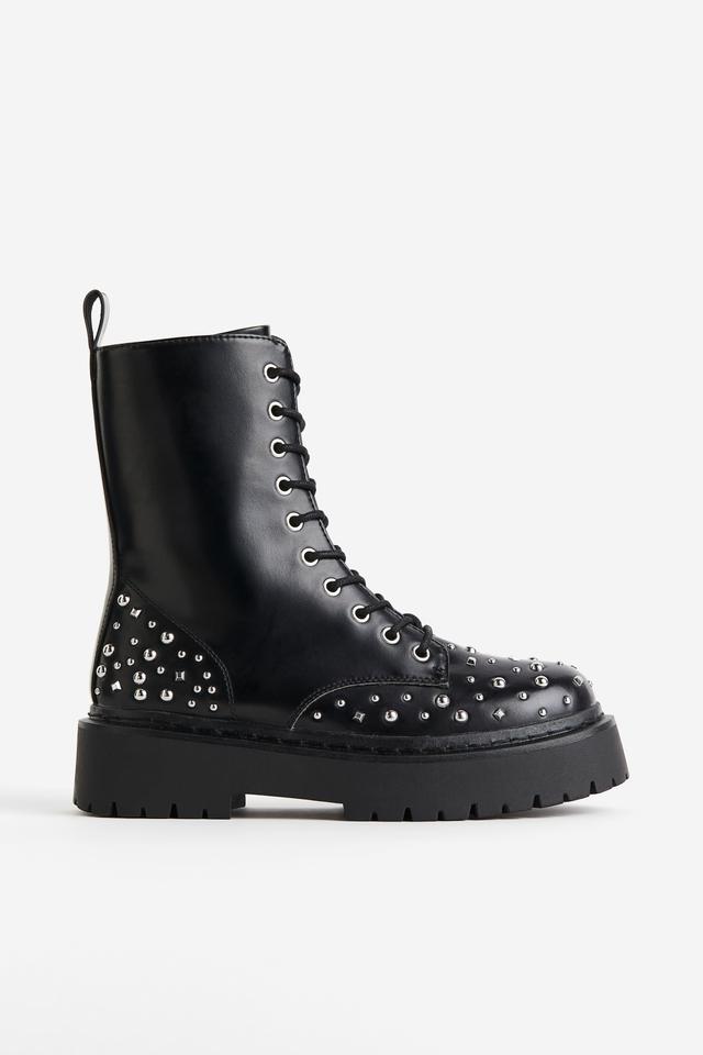 Studded Lace-up Boots Product Image