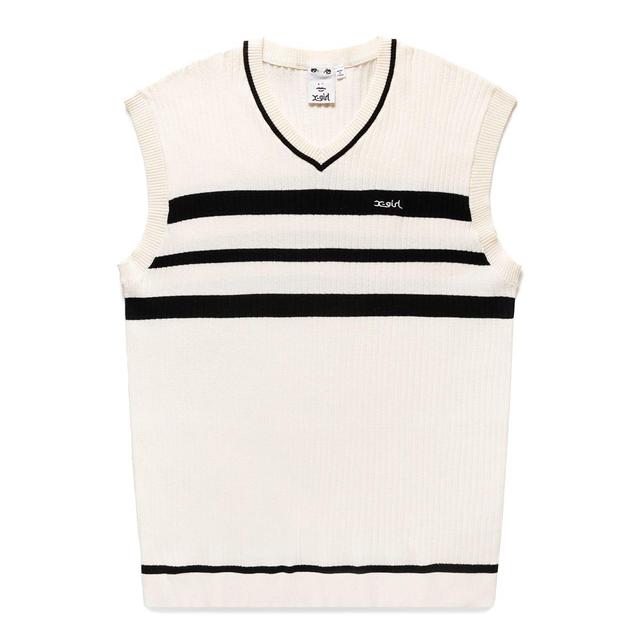 WOMEN'S STRIPED KNIT VEST Product Image