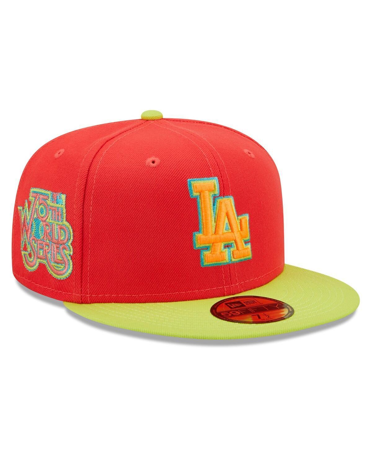 Mens New Era Red Los Angeles Dodgers 1978 World Series Lava Highlighter Combo 59FIFTY Fitted Hat - Red Product Image