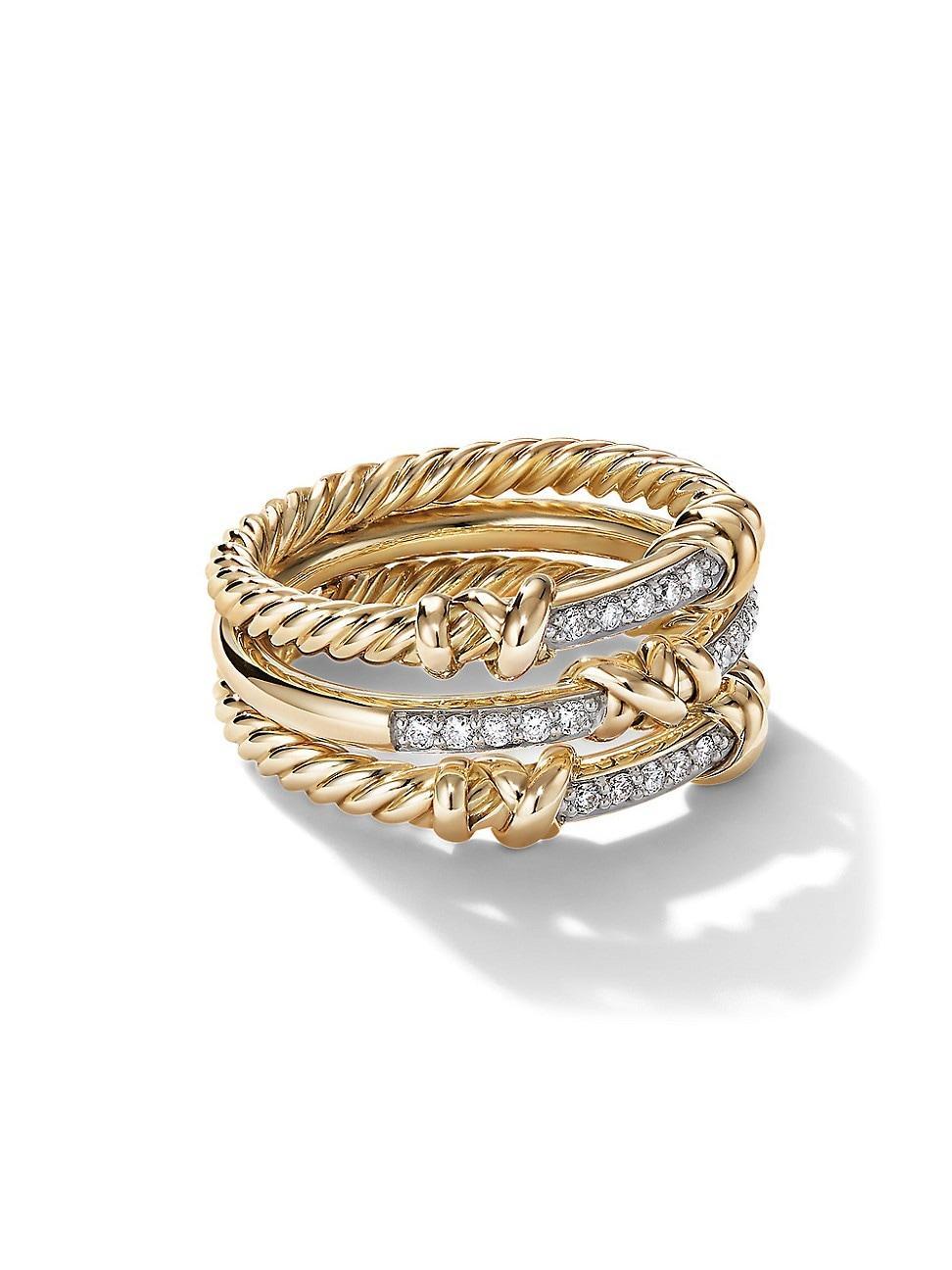 Womens Petite Helena Wrap Three Row Ring in 18K Yellow Gold Product Image