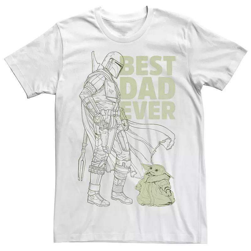 Mens Star Wars The Mandalorian Best Dad Ever Line Art Portrait Tee Product Image