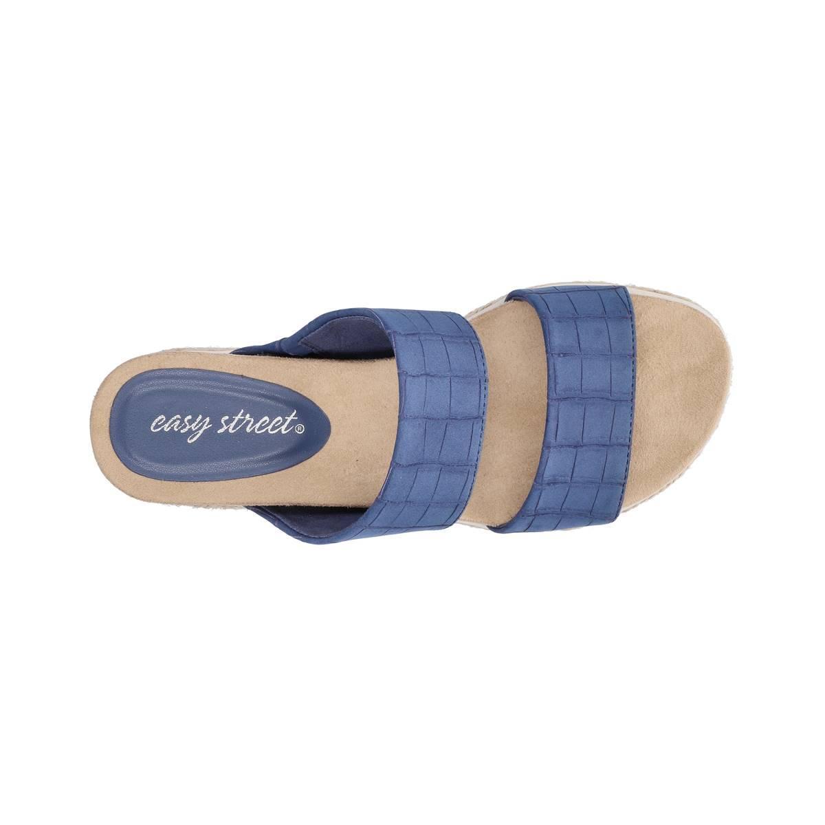 Easy Street Maryann Womens Wedge Sandals Blue Product Image