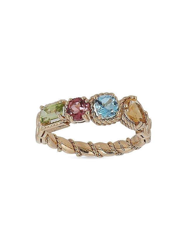 Womens 18K Yellow Gold & Semi-Precious Multi-Gemstone Ring Product Image