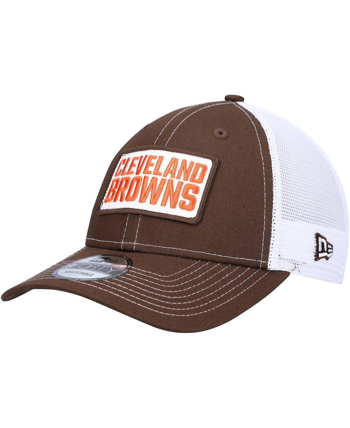 Mens New Era Cleveland s 9FORTY Trucker Snapback Hat Product Image