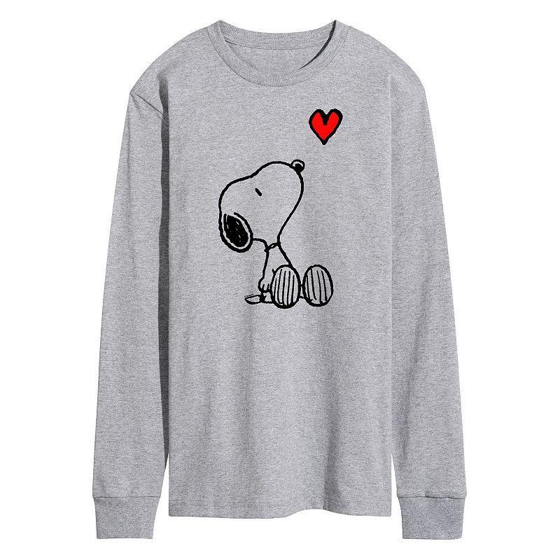 Mens Peanuts Snoopy Heart Long Sleeve Graphic Tee Product Image