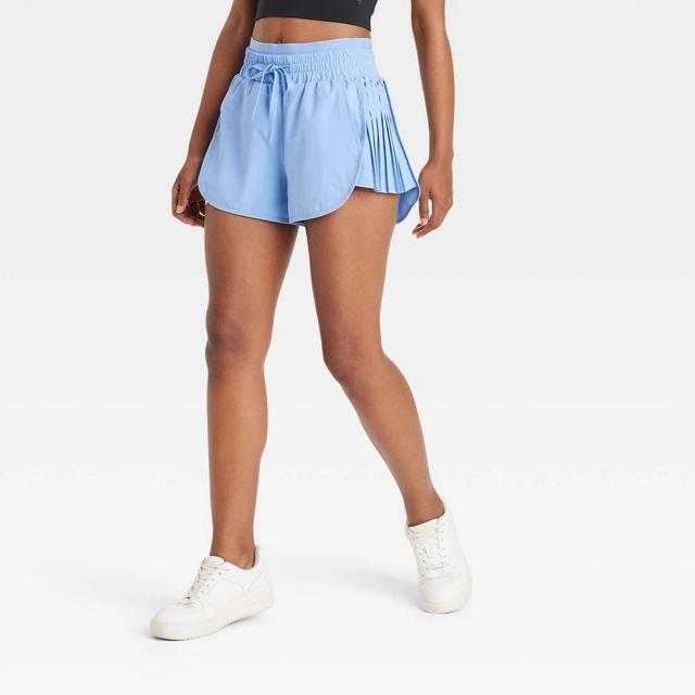 Womens High-Rise Pleated Side Shorts 2.5 - JoyLab Light Blue L Product Image