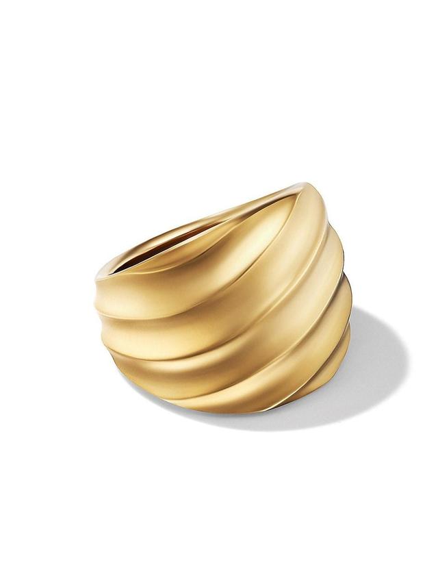 Womens Cable Edge Saddle Ring in 18K Yellow Gold, 18.8MM Product Image