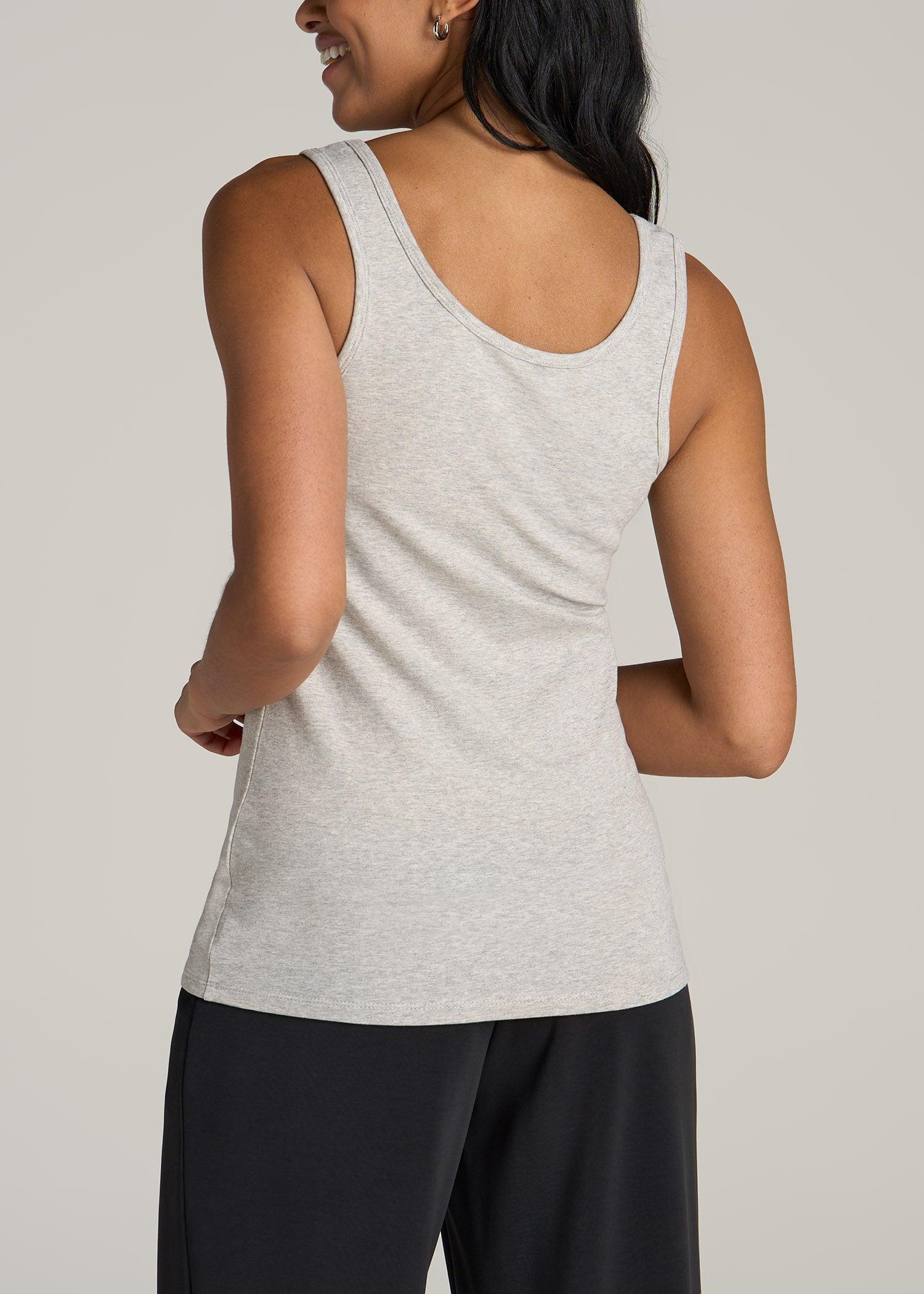 Slim Fit Jersey Tank Top for Tall Women in Grey Mix Product Image