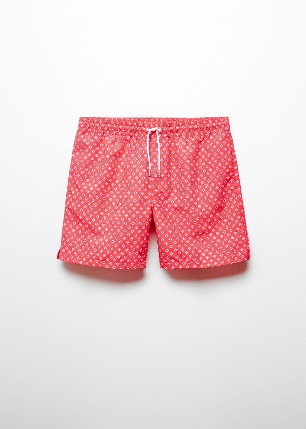 MANGO MAN - Printed drawstring swimsuit coral redMen Product Image