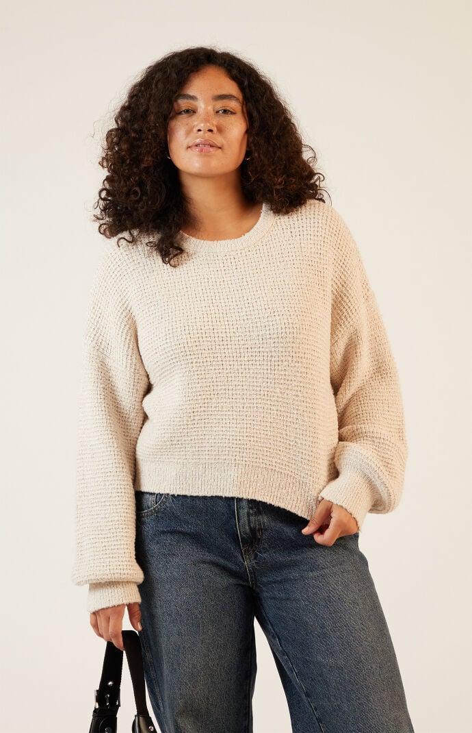 Womens Snug Waffle Knit Sweater Product Image