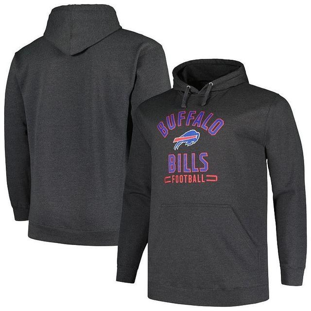 Mens Fanatics Branded Heather Charcoal Buffalo Bills Big & Tall Pullover Hoodie Product Image