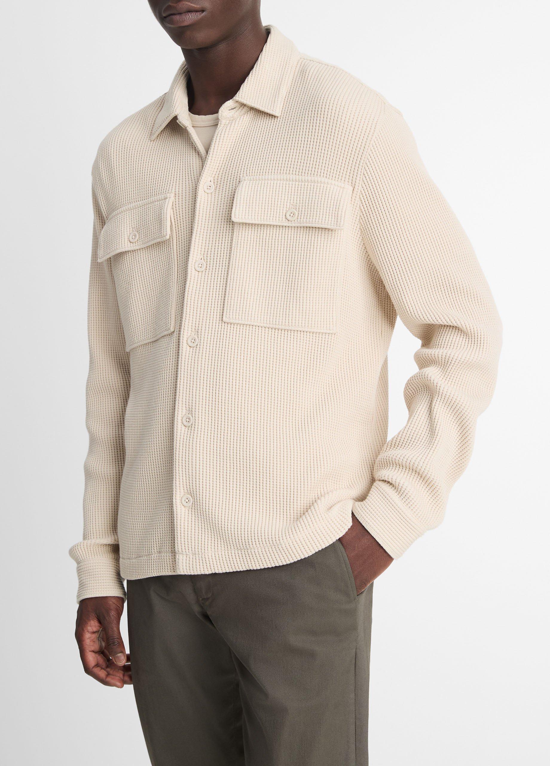 Chunky Waffle Cotton-Blend Shirt Jacket Product Image