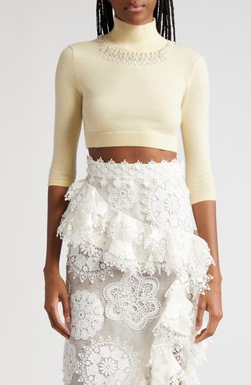 Zimmermann Matchmaker Crystal Embellished Crop Wool Turtleneck Sweater Product Image