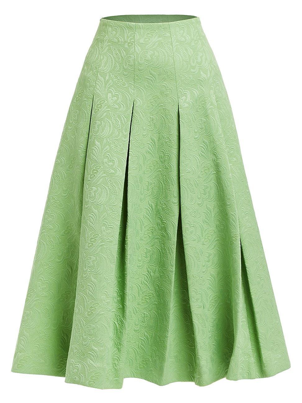 Womens Seville Jacquard Pleated Midi-Skirt product image