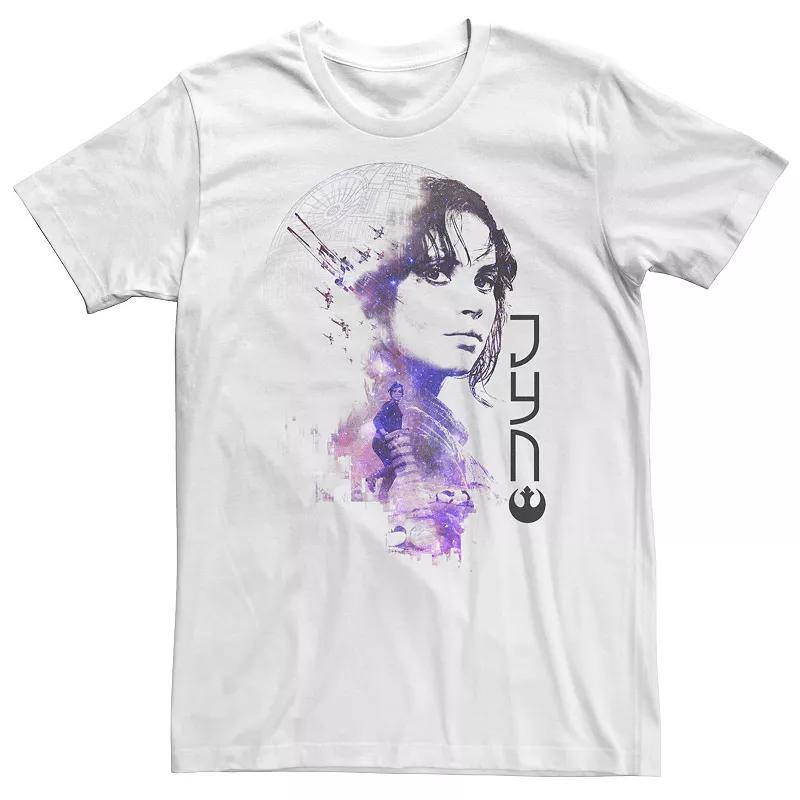 Big & Tall Star Wars Rogue One Jyn Fade Death Star Tee, Mens Product Image