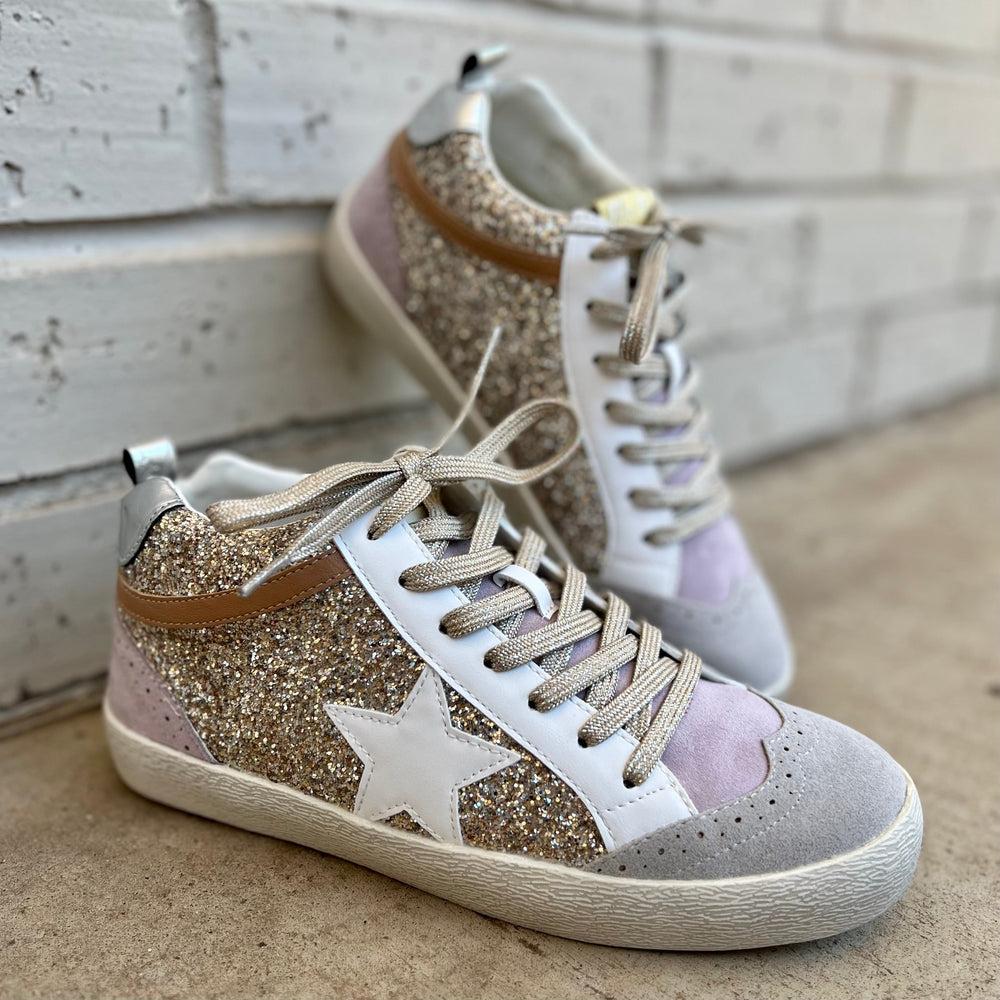 Oxford Lilacs & Gold Sneakers Product Image