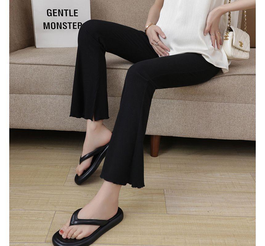 Maternity High Waist Plain Bootcut Pants Product Image