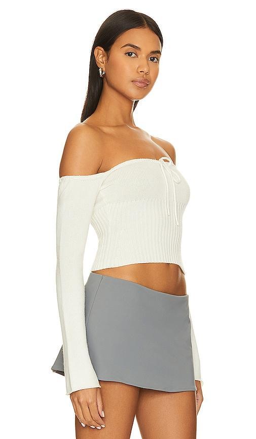 GUIZIO Bayberi Sweater in White. Size L, S, XL, XS, XXS. Product Image