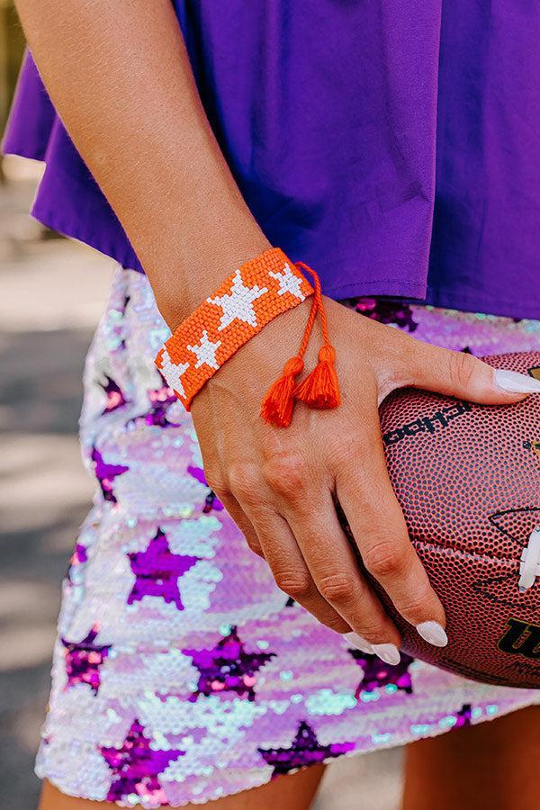 Winners Only Beaded Bracelet In Orange/White Product Image