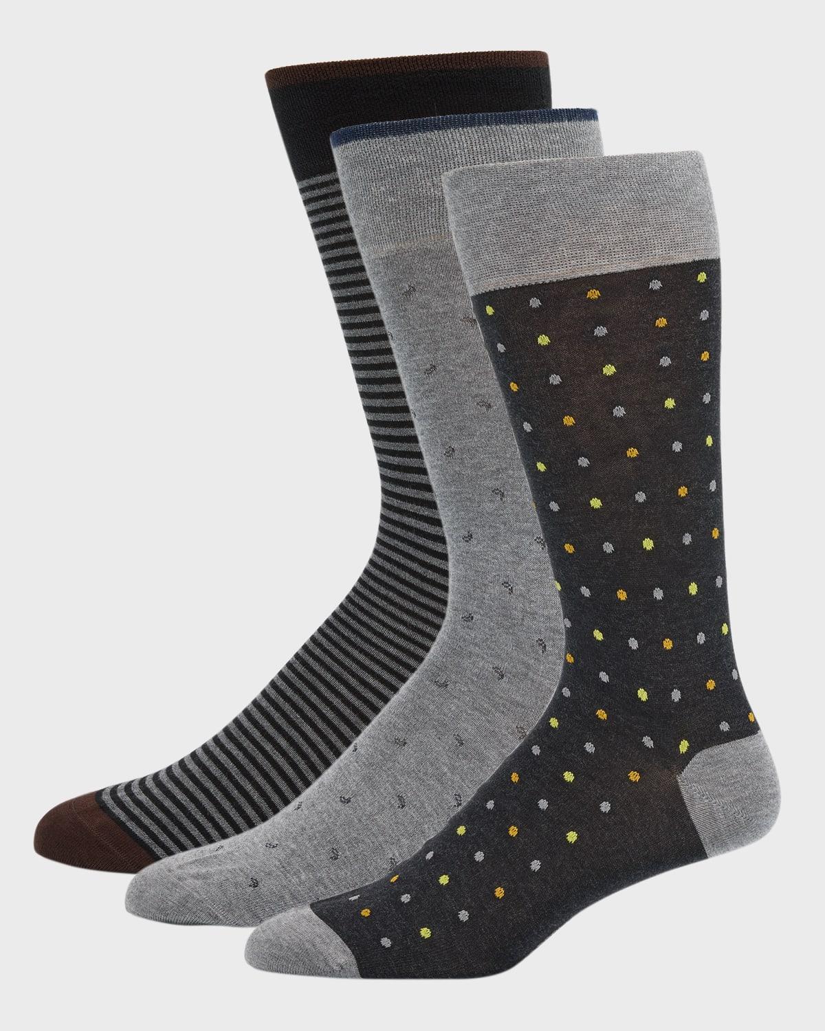 Mens 3-Pack Pima Cotton Crew Socks Product Image