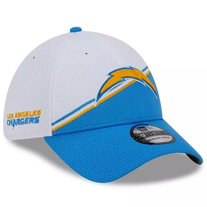 Men's New Era White/Powder Blue Los Angeles Chargers 2023 Sideline 39THIRTY Flex Hat, Size: Medium/Large Product Image