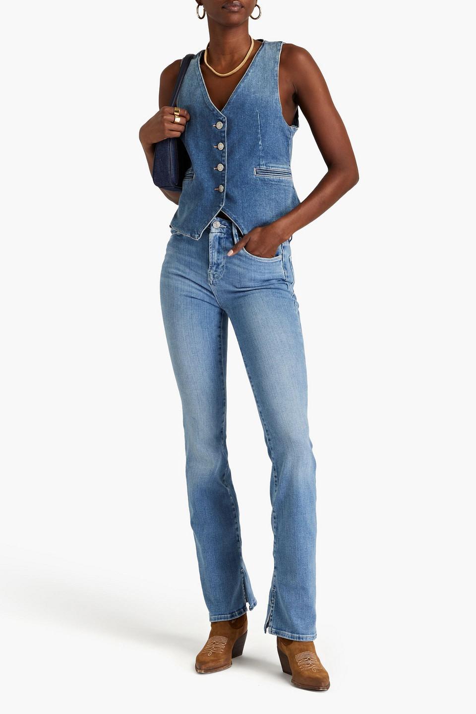 Le Mini Boot Faded High-rise Bootcut Jeans In Light Denim Product Image