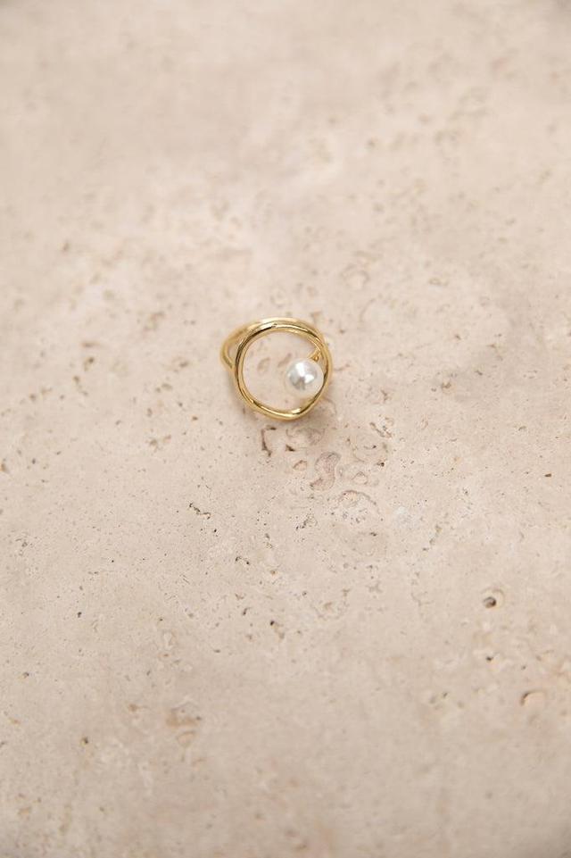 18k Gold Plated Pippa Pearl Ring Gold Product Image