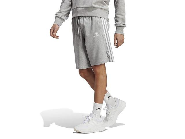 adidas Essentials 3-Stripes Single Jersey Shorts (Medium Grey Heather/White) Men's Shorts Product Image