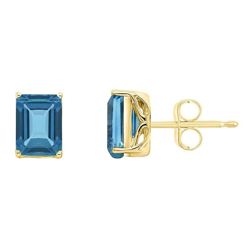 Blue Topaz (3-3/4 ct. t.w.) Stud Earrings in Sterling Silver Product Image