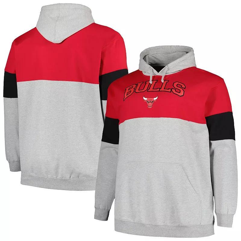 Mens Fanatics Branded /Black Chicago Bulls Big & Tall Pullover Hoodie Product Image