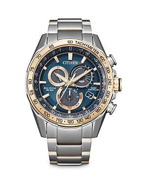 Citizen Mens PCAT Atomic Timekeeping Chronograph Gold Stainless Steel Bracelet Watch Product Image