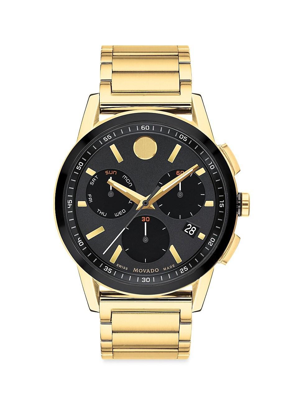 Men's Movado MuseumÂ® Sport Two-Tone PVD Chronograph Watch with Black Dial (Model: 0607558) Product Image