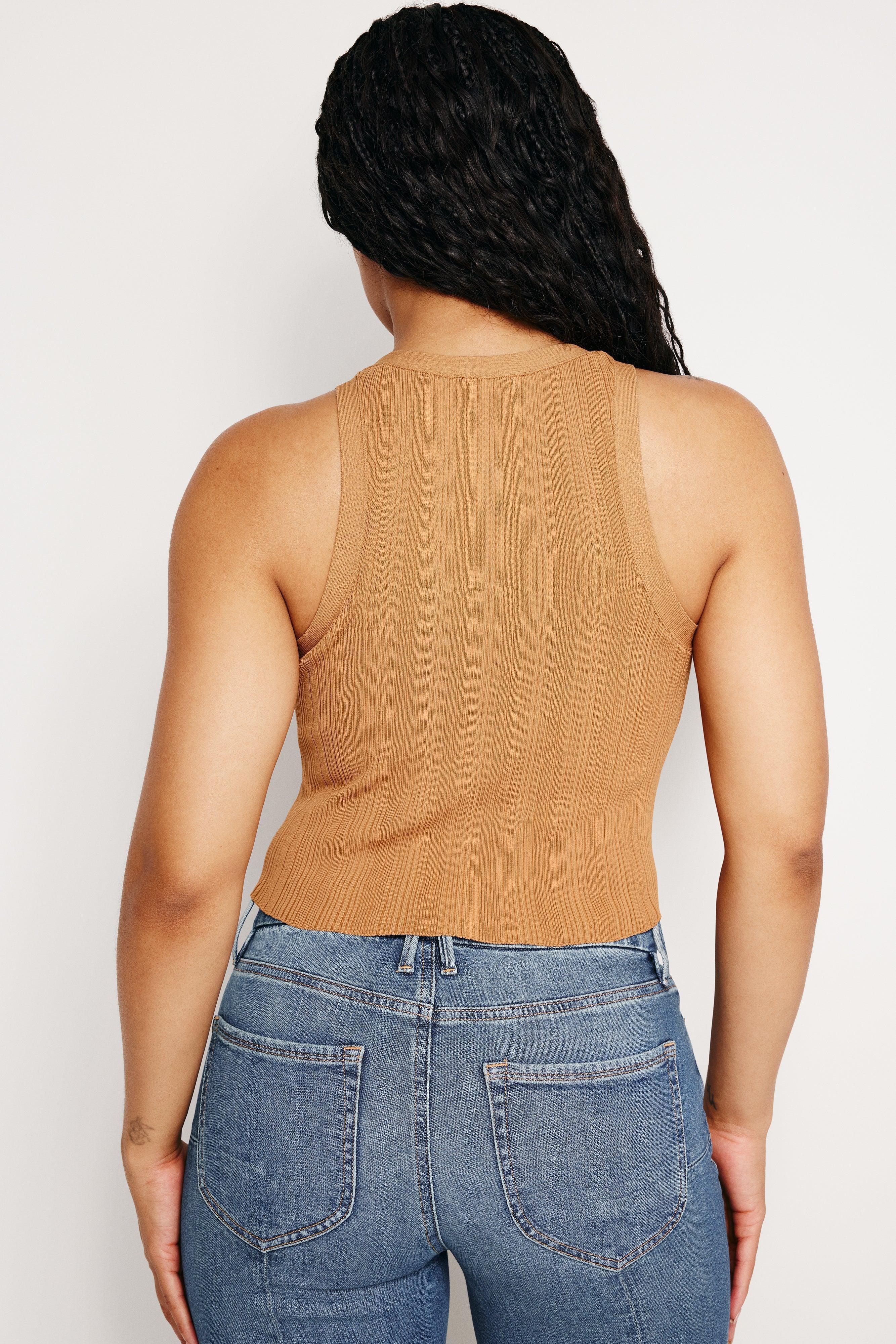 RIBBED KNIT CROPPED TANK TOP | CANYON003 Product Image