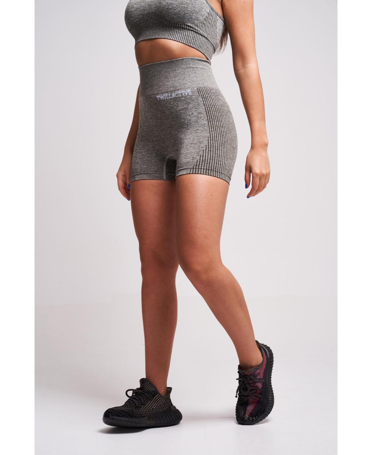 Womens Fortel Recycled Ruched Booty Shorts - Petrol Marl product image